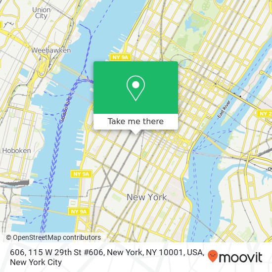 Mapa de 606, 115 W 29th St #606, New York, NY 10001, USA