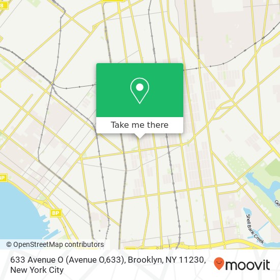 Mapa de 633 Avenue O (Avenue O,633), Brooklyn, NY 11230