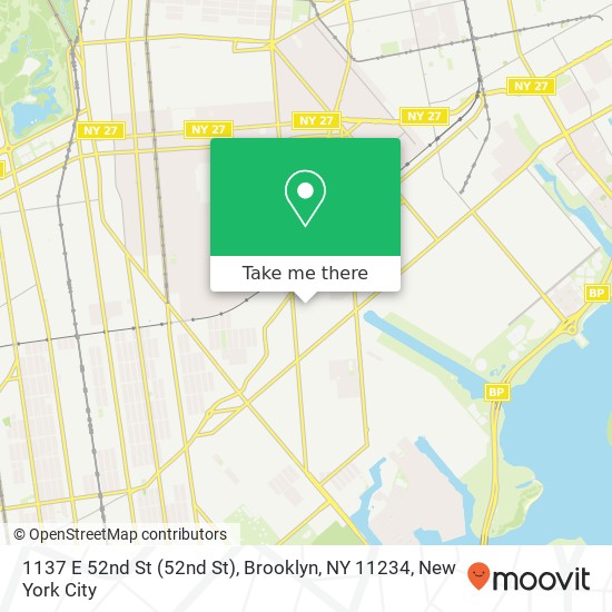 1137 E 52nd St (52nd St), Brooklyn, NY 11234 map