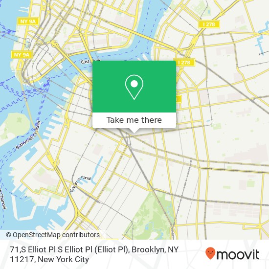 Mapa de 71,S Elliot Pl S Elliot Pl (Elliot Pl), Brooklyn, NY 11217