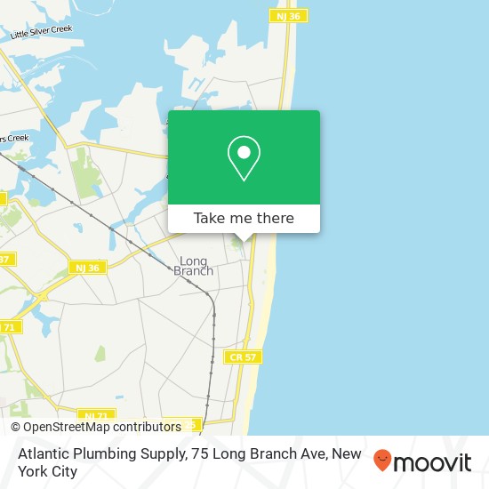 Mapa de Atlantic Plumbing Supply, 75 Long Branch Ave