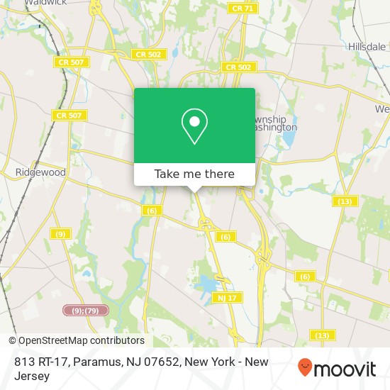 Mapa de 813 RT-17, Paramus, NJ 07652