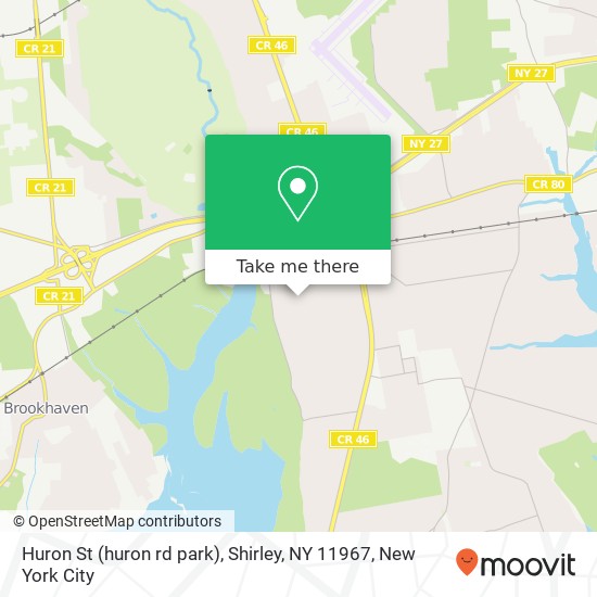 Mapa de Huron St (huron rd park), Shirley, NY 11967