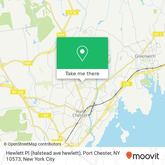Mapa de Hewlett Pl (halstead ave hewlett), Port Chester, NY 10573