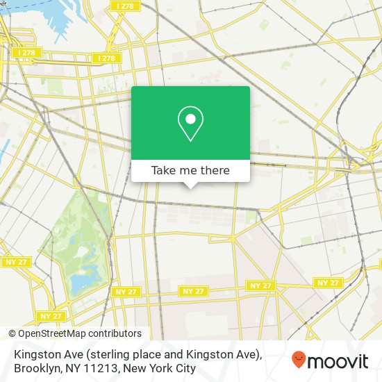 Mapa de Kingston Ave (sterling place and Kingston Ave), Brooklyn, NY 11213