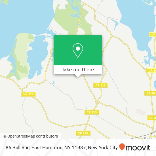 Mapa de 86 Bull Run, East Hampton, NY 11937