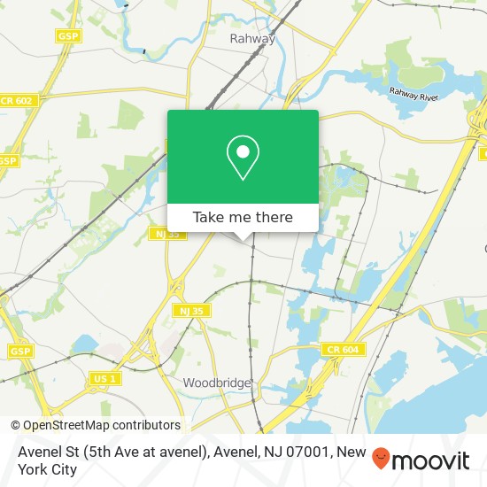Mapa de Avenel St (5th Ave at avenel), Avenel, NJ 07001