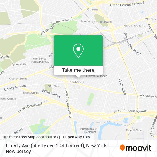 Liberty Ave (liberty ave 104th street) map