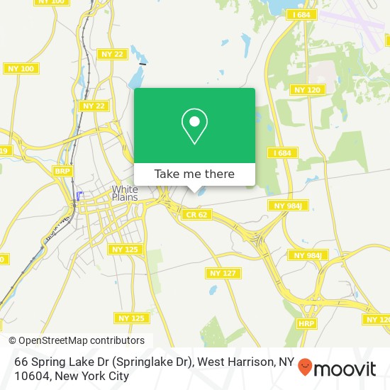 Mapa de 66 Spring Lake Dr (Springlake Dr), West Harrison, NY 10604