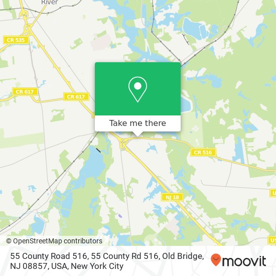 Mapa de 55 County Road 516, 55 County Rd 516, Old Bridge, NJ 08857, USA