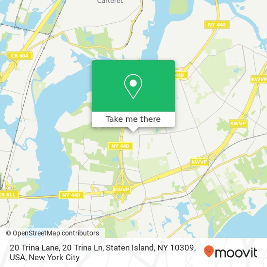 Mapa de 20 Trina Lane, 20 Trina Ln, Staten Island, NY 10309, USA