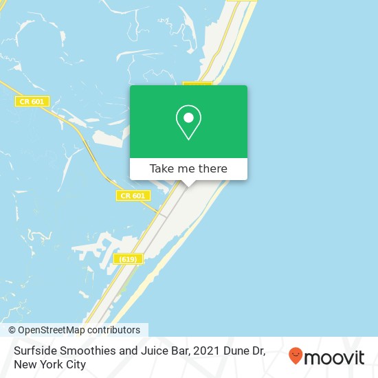 Surfside Smoothies and Juice Bar, 2021 Dune Dr map