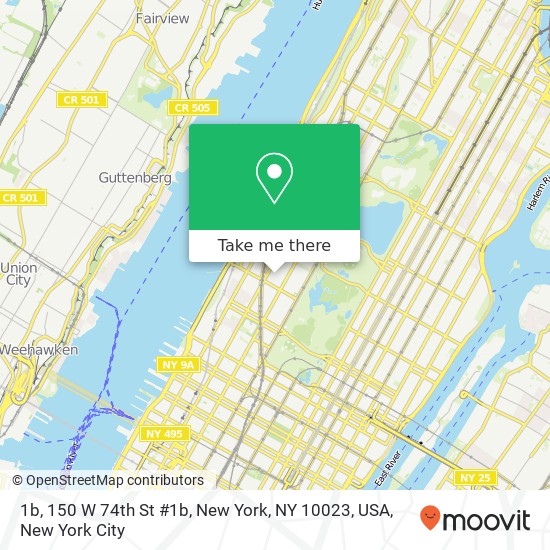 1b, 150 W 74th St #1b, New York, NY 10023, USA map