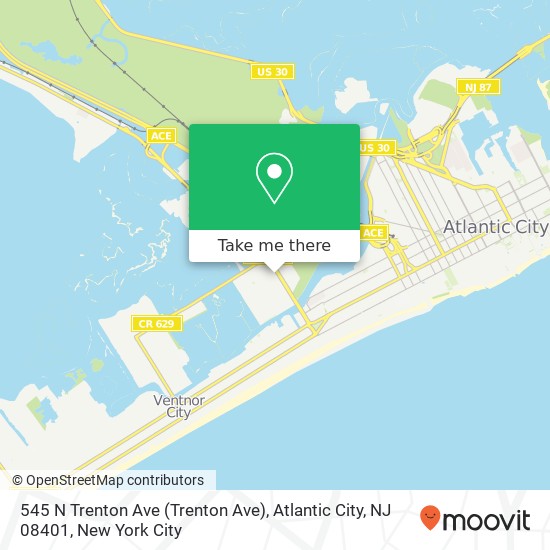 Mapa de 545 N Trenton Ave (Trenton Ave), Atlantic City, NJ 08401