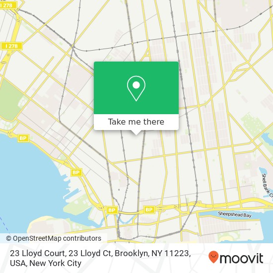 Mapa de 23 Lloyd Court, 23 Lloyd Ct, Brooklyn, NY 11223, USA