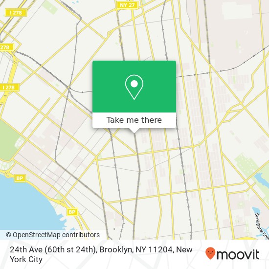 Mapa de 24th Ave (60th st 24th), Brooklyn, NY 11204