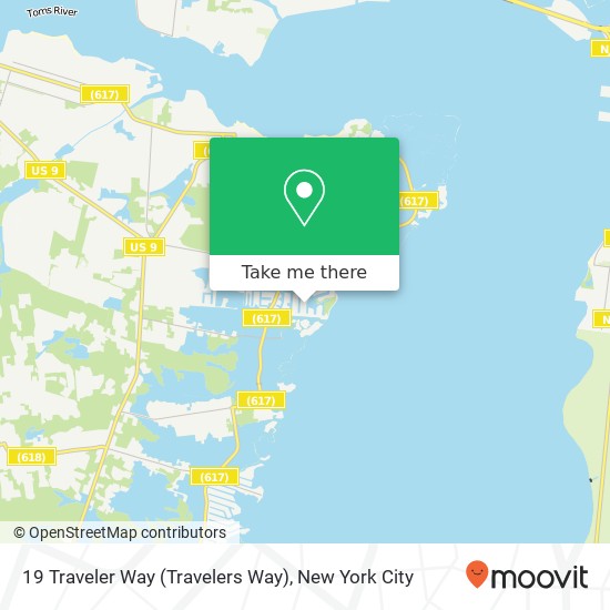 Mapa de 19 Traveler Way (Travelers Way), Bayville, NJ 08721