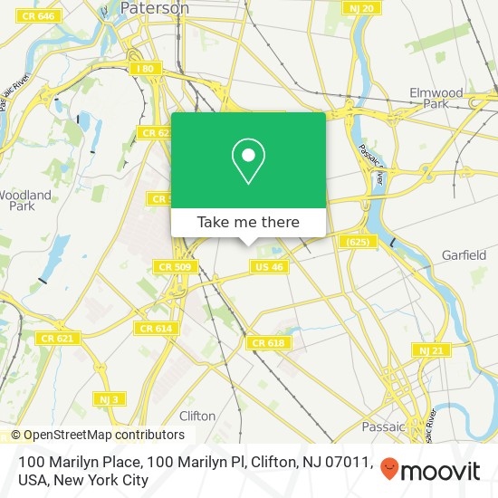 100 Marilyn Place, 100 Marilyn Pl, Clifton, NJ 07011, USA map