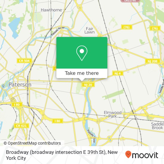 Mapa de Broadway (broadway intersection E 39th St), Paterson, NJ 07514