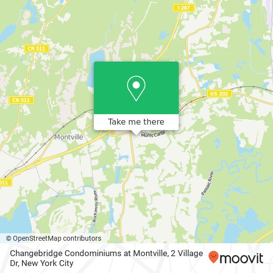 Mapa de Changebridge Condominiums at Montville, 2 Village Dr