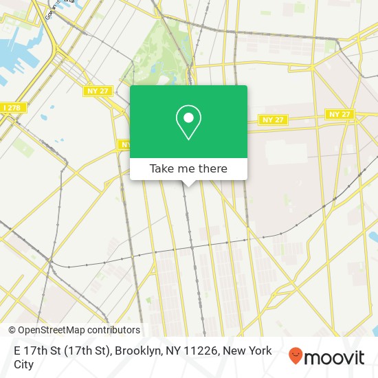 Mapa de E 17th St (17th St), Brooklyn, NY 11226