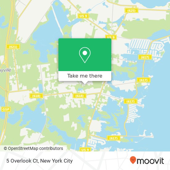 Mapa de 5 Overlook Ct, Bayville, NJ 08721