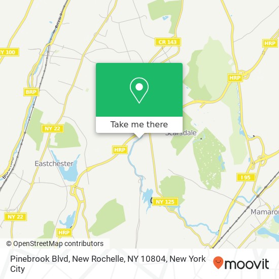 Mapa de Pinebrook Blvd, New Rochelle, NY 10804
