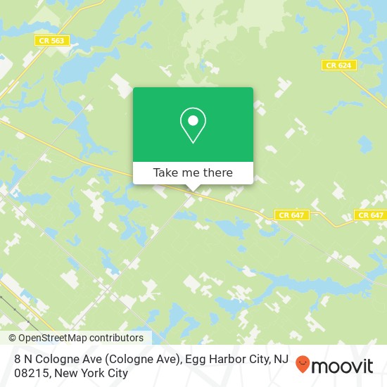 Mapa de 8 N Cologne Ave (Cologne Ave), Egg Harbor City, NJ 08215
