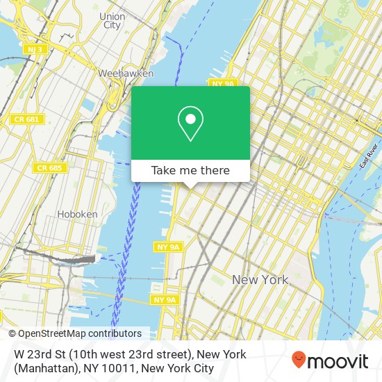 W 23rd St (10th west 23rd street), New York (Manhattan), NY 10011 map