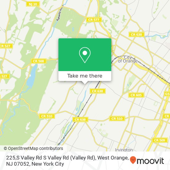 Mapa de 225,S Valley Rd S Valley Rd (Valley Rd), West Orange, NJ 07052