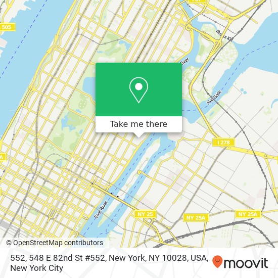 552, 548 E 82nd St #552, New York, NY 10028, USA map