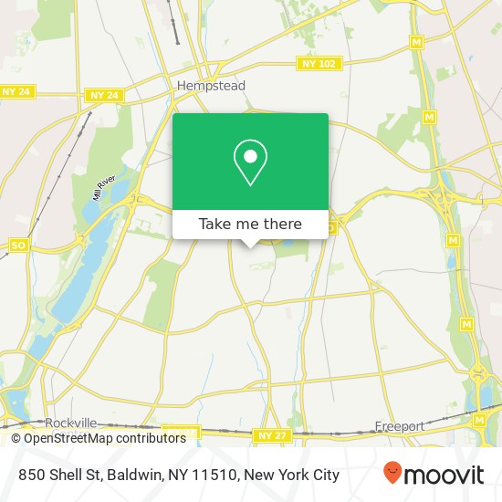 Mapa de 850 Shell St, Baldwin, NY 11510