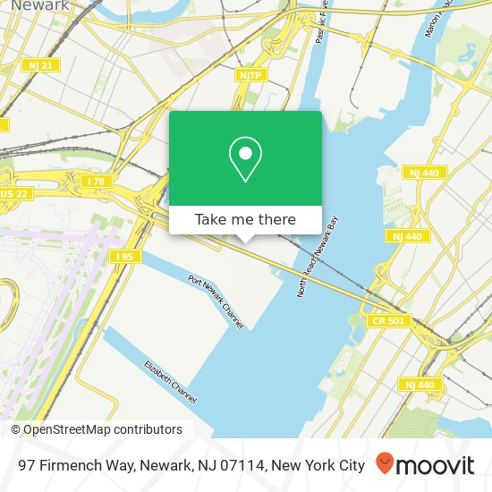 Mapa de 97 Firmench Way, Newark, NJ 07114