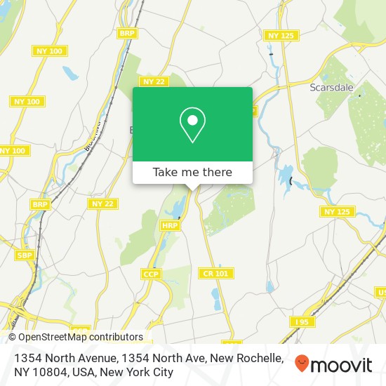 Mapa de 1354 North Avenue, 1354 North Ave, New Rochelle, NY 10804, USA