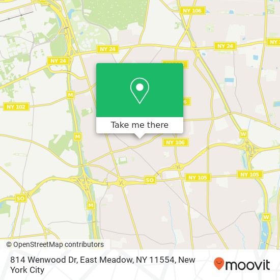 Mapa de 814 Wenwood Dr, East Meadow, NY 11554