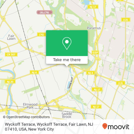 Wyckoff Terrace, Wyckoff Terrace, Fair Lawn, NJ 07410, USA map