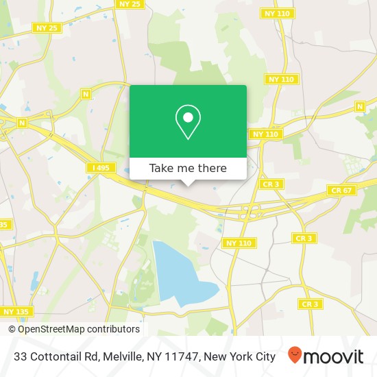 Mapa de 33 Cottontail Rd, Melville, NY 11747