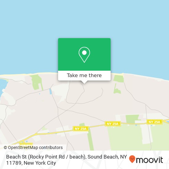 Mapa de Beach St (Rocky Point Rd / beach), Sound Beach, NY 11789