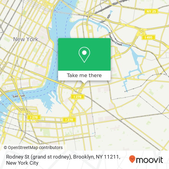 Mapa de Rodney St (grand st rodney), Brooklyn, NY 11211