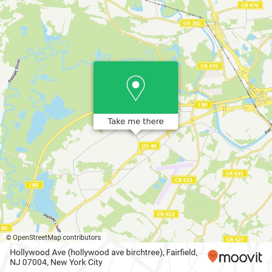 Hollywood Ave (hollywood ave birchtree), Fairfield, NJ 07004 map