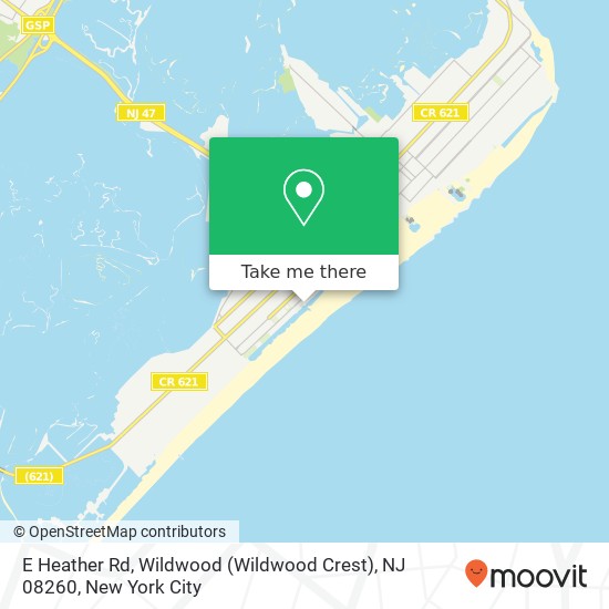 E Heather Rd, Wildwood (Wildwood Crest), NJ 08260 map