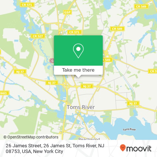 26 James Street, 26 James St, Toms River, NJ 08753, USA map