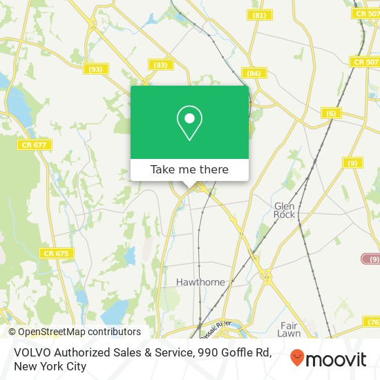 Mapa de VOLVO Authorized Sales & Service, 990 Goffle Rd