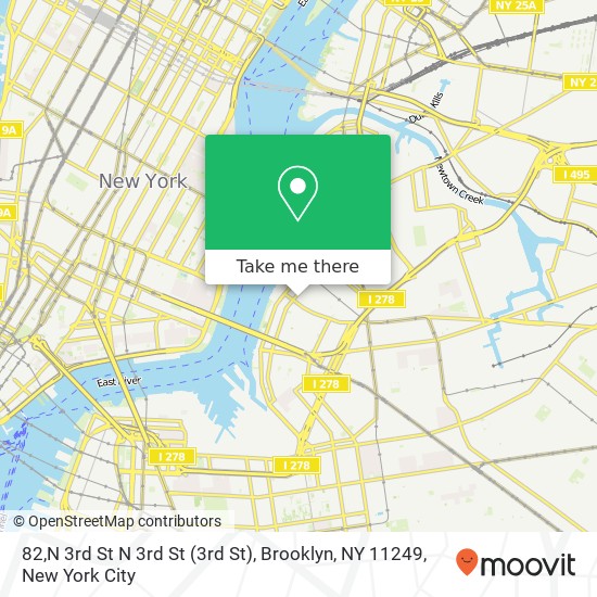 Mapa de 82,N 3rd St N 3rd St (3rd St), Brooklyn, NY 11249