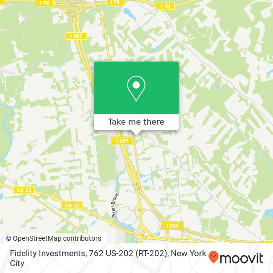 Mapa de Fidelity Investments, 762 US-202 (RT-202)