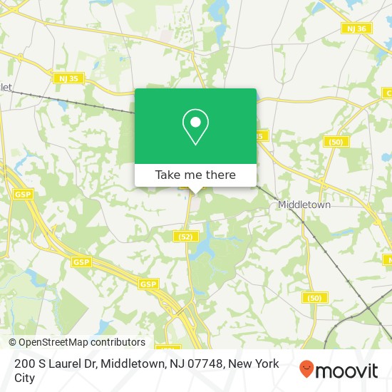 Mapa de 200 S Laurel Dr, Middletown, NJ 07748