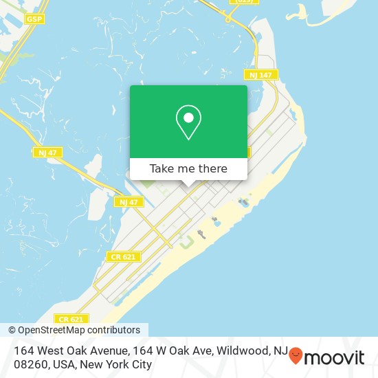 164 West Oak Avenue, 164 W Oak Ave, Wildwood, NJ 08260, USA map