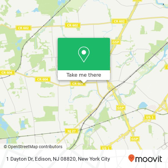 Mapa de 1 Dayton Dr, Edison, NJ 08820