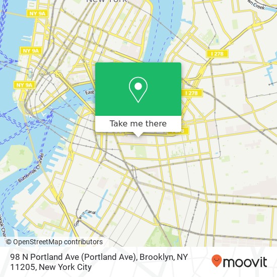 Mapa de 98 N Portland Ave (Portland Ave), Brooklyn, NY 11205