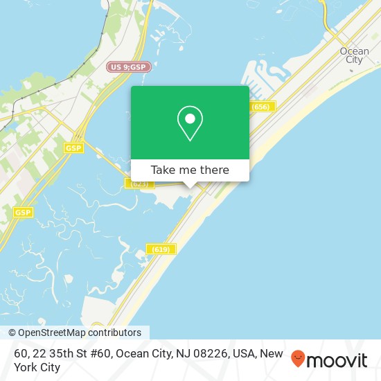 Mapa de 60, 22 35th St #60, Ocean City, NJ 08226, USA